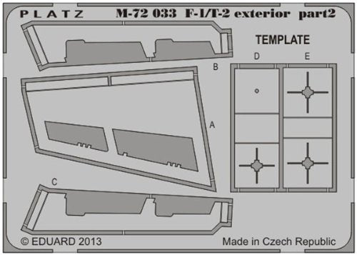PLATZ 1/72 Japanese Self-Defense Force F-1 &amp; T-2 Detail Up Etching Parts