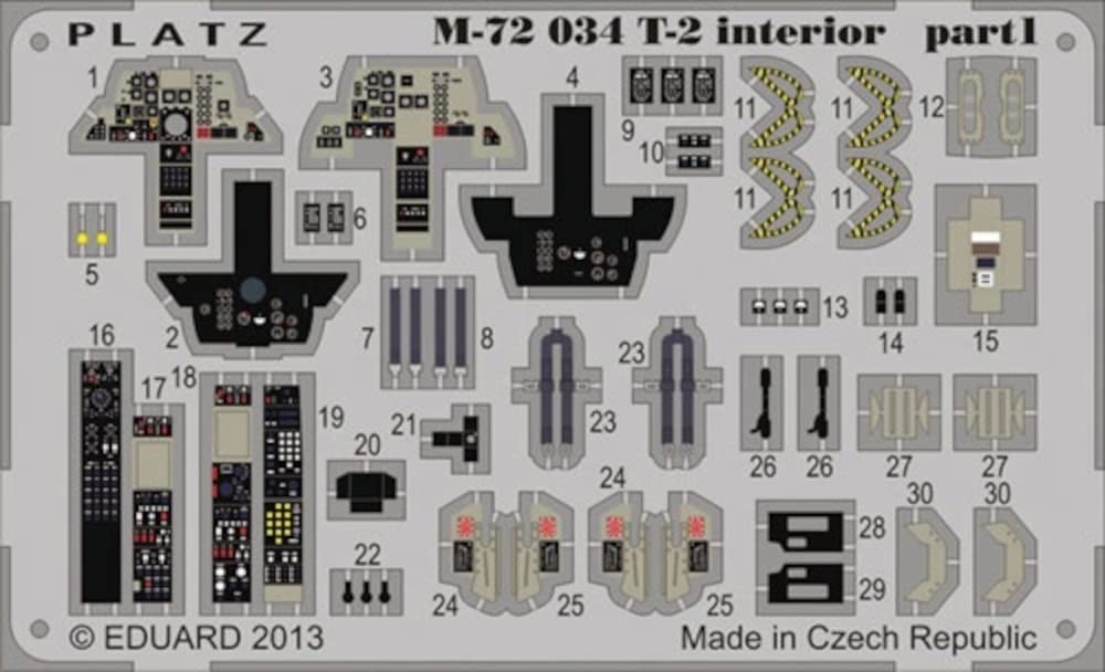 PLATZ 1/72 Japanese Self-Defense Force F-1 &amp; T-2 Detail Up Etching Parts