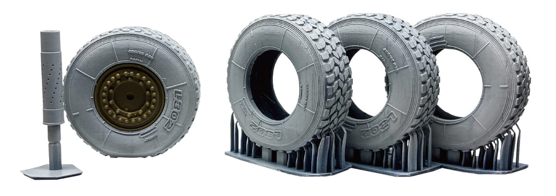 HMA Type 16 Mobile Combat Vehicle Tire and Muzzle Set for Model Kits